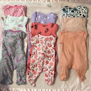 Newborn Girls Pajama BUNDLE